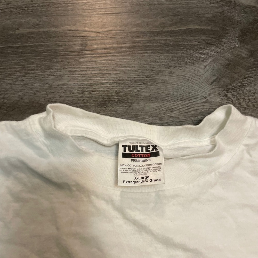 Vintage Tultex Bob Harrison Beach Bum Cat T-Shirt White XL 90s Copurrtone Tabby - Picture 3 of 5